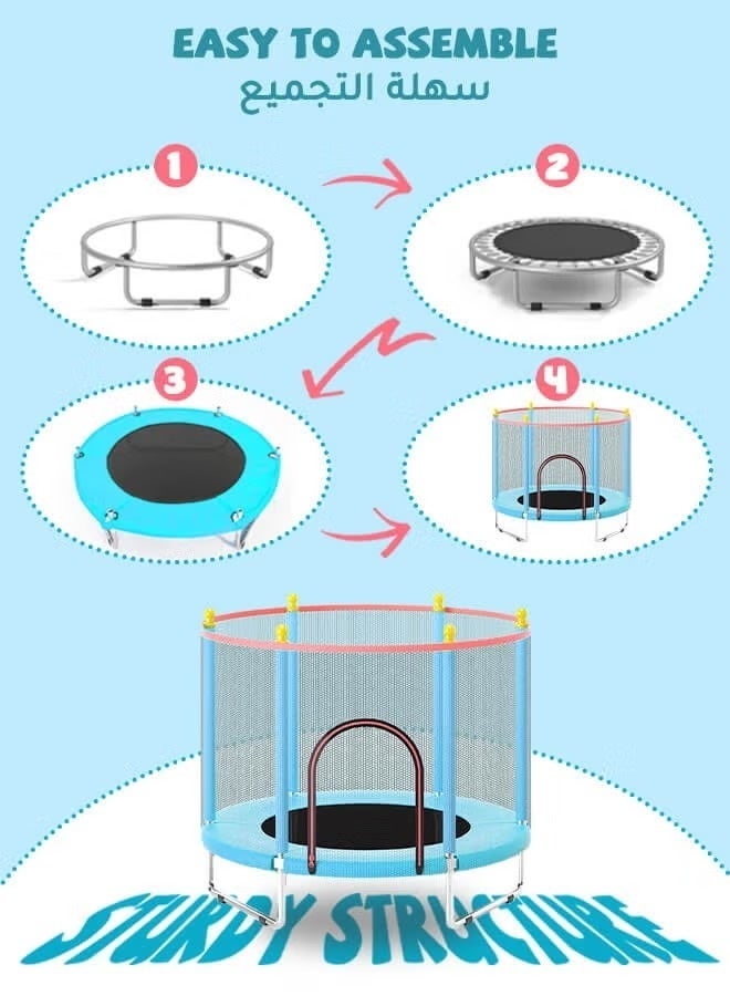 Children's trampoline, indoor home trampoline for children with safety net - Image 4